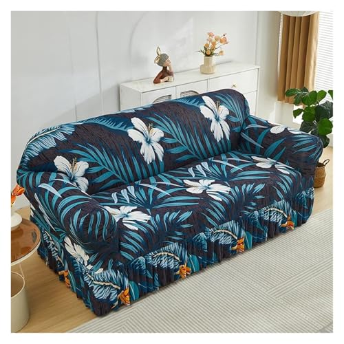 HYQOUKLR Sofabezug L-Form, Vatertagsgeschenk, Sofa- und Sesselbezug mit Rock, Mehrfarbig, for 1–4 Sitzer(Color 10,2seater(145-185cm)) von HYQOUKLR