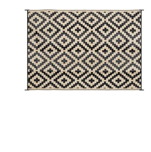 HYQOUKLR Teppich für draußen, Dekoration Freizeit Outdoor Camping Picknick Matte Wasserdicht Tragbar for Gartenarbeit, Camping(Black with Brown) von HYQOUKLR