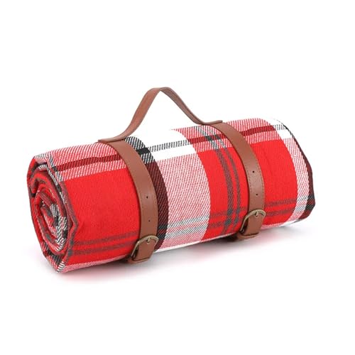 HYQOUKLR Teppich für draußen, Matte Bunte Plaid Streifen Rechteckige Schlafdecke Pad Wohnzimmer Teppich for Gartenarbeit, Camping(Red,200cmx150cm) von HYQOUKLR