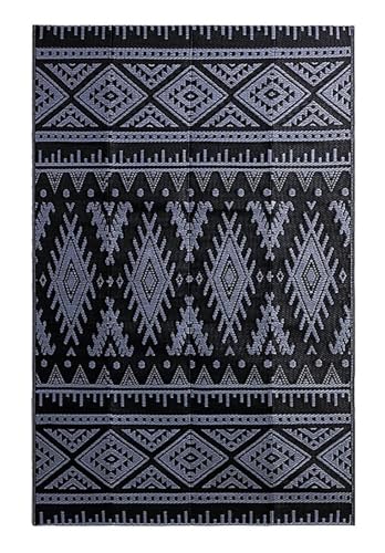 HYQOUKLR Teppich für draußen, Outdoor-Teppiche for Terrasse, Camp, Picknick, Balkon, for Gartenarbeit, Camping(Black Grey,9X12inch(270x360cm)) von HYQOUKLR