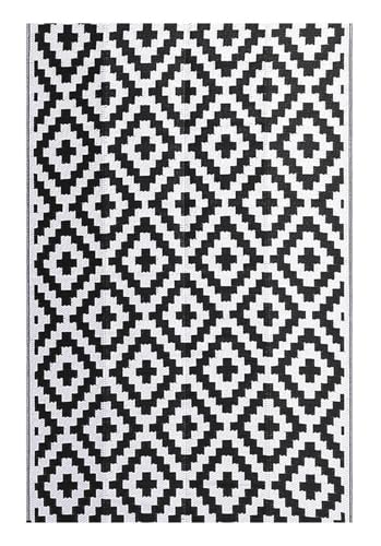 HYQOUKLR Teppich für draußen, Outdoor-Teppiche for Terrasse, Camp, Picknick, Balkon, for Gartenarbeit, Camping(Black White,9X12inch(270x360cm)) von HYQOUKLR