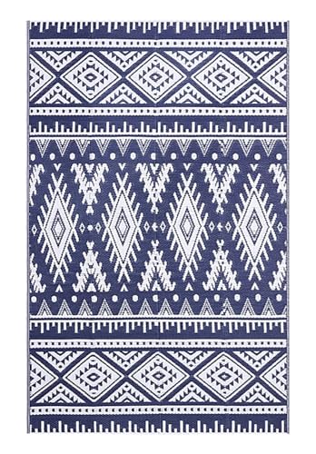 HYQOUKLR Teppich für draußen, Outdoor-Teppiche for Terrasse, Camp, Picknick, Balkon, for Gartenarbeit, Camping(Blue White,6X9inch(180x270cm)) von HYQOUKLR