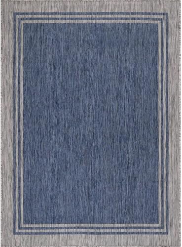 HYQOUKLR Teppich für draußen, Teppich for die Veranda im Innenbereich, wasserdicht, leicht zu reinigen, fusselfrei(Blue) von HYQOUKLR