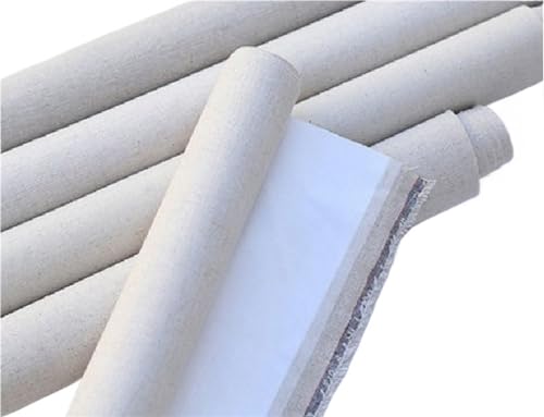HYQOUKLR Toile en lin mélangé apprêtée, 10 m grundiertes Blanko-Canvas-Papier aus Leinenmischung(Width 88cm) von HYQOUKLR