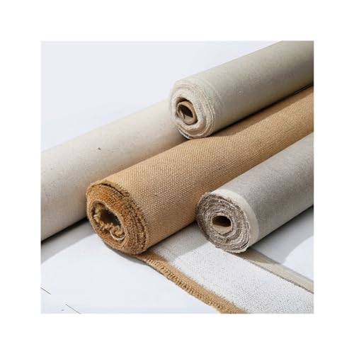HYQOUKLR Toile en lin mélangé apprêtée, 5 m Ölgemälde-Leinwand, Acrylgemälde, eine Rolle, 28/48 cm breite Leinwandrolle(48cm Width) von HYQOUKLR