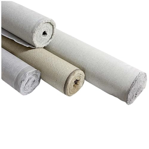 HYQOUKLR Toile en lin mélangé apprêtée, Ölgemälde-Leinwand, grundiert, Leinenmischung, 5 m, eine Rolle, Leinwandrolle(5m Long Width 38cm) von HYQOUKLR