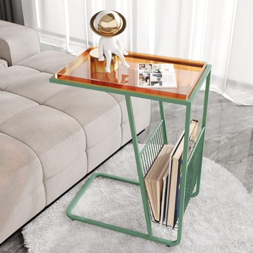 HYQOUKLR Transparenter Couchtisch, Beistelltisch, Acryl-Schreibtisch-Sofa-Beistelltisch(Green) von HYQOUKLR