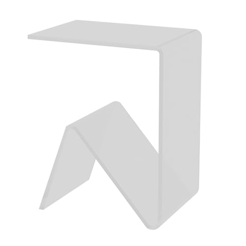 HYQOUKLR Transparenter Couchtisch, Beistelltisch, Beistelltisch aus Acryl, Akzenttisch, ideal for jeden Raum(Bianco) von HYQOUKLR