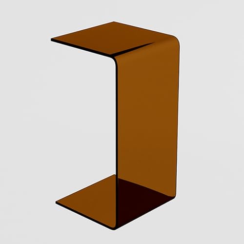 HYQOUKLR Transparenter Couchtisch, Beistelltisch, C-förmiger Nachttisch, Dicker, durchsichtiger Couchtisch aus Acryl(Brown) von HYQOUKLR