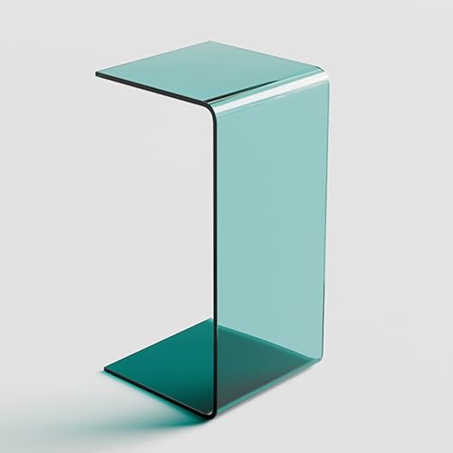 HYQOUKLR Transparenter Couchtisch, Beistelltisch, C-förmiger Nachttisch, Dicker, durchsichtiger Couchtisch aus Acryl(Green) von HYQOUKLR