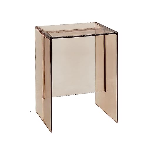 HYQOUKLR Transparenter Couchtisch, Beistelltisch, Nachttisch aus Acryl, farbenfroher Nachttisch mit offenem Ablagefach(Brown) von HYQOUKLR