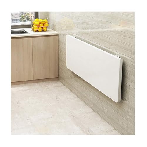 HYQOUKLR klappbarer wandtisch, wandmontierter Schreibtisch, Wandklapptisch Weiß & Schwarz 90 cm x (30–50) cm(White,90Cm*30Cm) von HYQOUKLR