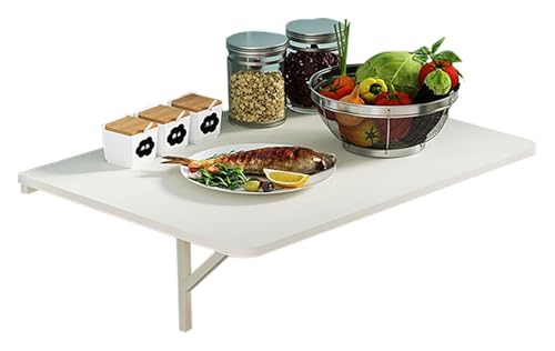 HYQOUKLR klappbarer wandtisch, wandmontierter Schreibtisch, Wandmontierter Klapptisch, Werkbank, Computertisch, Weiß, 80 x 58 cm, Spanplatte HYQOUKLR klappbarer wandtisch, wandmontierter Schreibtisch, Wandmontierter Klapptisch, Werkbank, Computertisch, Weiß, 80 x 58 cm, Spanplatte von HYQOUKLR