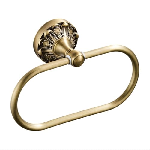 Handtuchhalter für die Wandmontage, Runder Handtuchring zur Wandmontage, antikes klassisches Badezimmerhalter-Zubehör(Gold) von HYQOUKLR