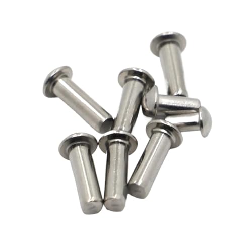 Hochbelastbare, langlebige Nieten mit Vollkopf, 304 Edelstahl Massiv Rundkopf Selbststeckniet GB867 Sortiment M0.8-M6(12mm,M1.4 50pcs) von HYQOUKLR