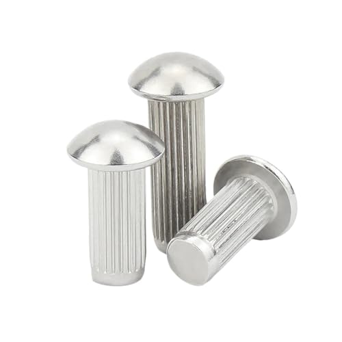 Hochbelastbare, langlebige Nieten mit Vollkopf, 304 Edelstahl-Nietschraube mit Rundkopf und Rändelschaft, 360-teilige Packung M1.6-M6(25mm,50pcs M2.5) von HYQOUKLR