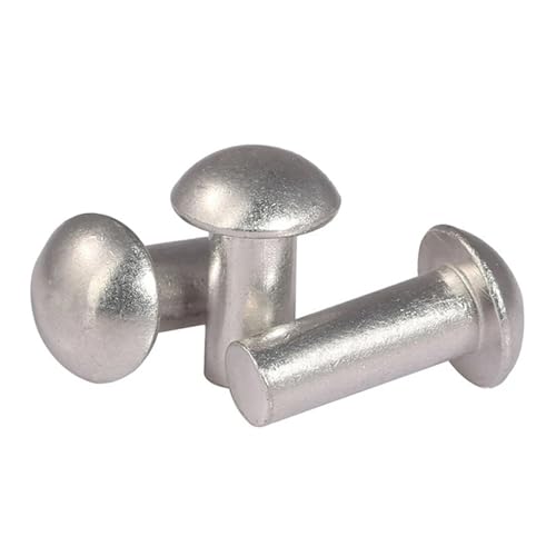 Hochbelastbare, langlebige Nieten mit Vollkopf, Aluminiumlegierung, massiver Rundkopf, Knopfkopf, selbststeckend, Handschlagnieten, mehrere Größen und Längen, sortierte Packung(14mm,M6 (20Pcs)) von HYQOUKLR