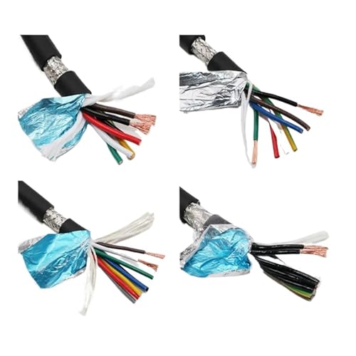 Kerne abgeschirmtes Kabel, Steuerkabel, 2-20-adriges elastisches PVC-Kupferkern-Öl- und Biegefestigkeits-Flexkabel Draht und Kabel(4 cores 1m) von HYQOUKLR