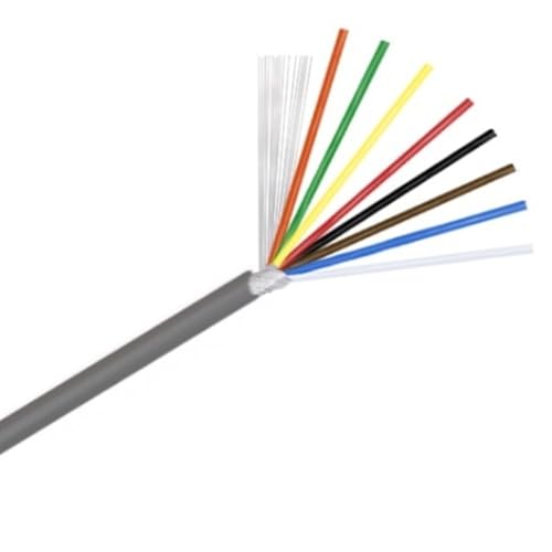 Kerne abgeschirmtes Kabel, Steuerkabel, 2–8 Adern UL2547 Kanal Audio geschirmtes Kabel 10 m 30 28 26 24 22 20 18 AWG grauer Verlängerungsstecker(28 AWG x 10 meters 8Cores) von HYQOUKLR