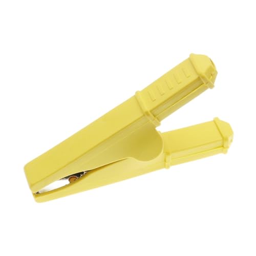 Krokodilklemmen, Hochleistungskrokodilklemmen, Isolierte Krokodilklemmen for Batterie-Messleitung, Kupfer, 50 A, 75 mm, 30 mm Öffnung, mehrfarbig(Yellow) von HYQOUKLR