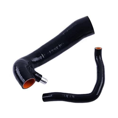 Kupplung Silikonschlauch,gerader Silikonschlauch, Silikon Ansaugschlauch Turbo Multicolor 2er Pack(Black) von HYQOUKLR