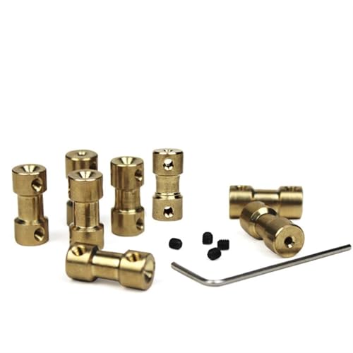 Starre Motorwelle aus Messing, 10 Stück Motorwellenkupplungen aus Messing, 9 mm Außendurchmesser, 20 mm Länge, 2–6 mm Innendurchmesser(3.17mm to 2mm) von HYQOUKLR