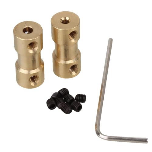 Starre Motorwelle aus Messing, 2er-Pack M3 Messing-Motorkupplung 20 mm x 9 mm Golden for 2–5 mm Wellen(3.17mm to 4mm) von HYQOUKLR