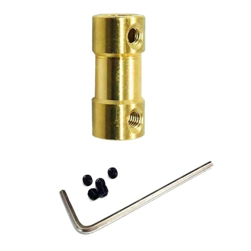 Starre Motorwelle aus Messing, Starre Motorwellenkupplung aus Messing, 20 mm Länge, 9 mm Durchmesser, M3-Schraubenöffnung, mehrere Größen(2.3mm x 2.3mm) von HYQOUKLR