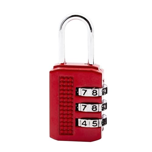 Vorhängeschlösser mit Code, 3-stelliges Zahlenschloss mit Zahlenkombination, Vorhängeschloss, Handtasche, Koffer, Schubladenschloss, 1 Stück(Claret) von HYQOUKLR