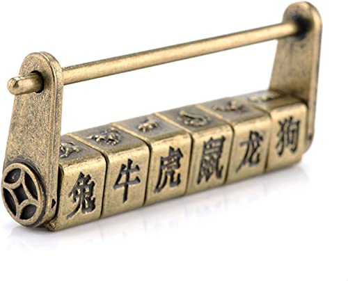Vorhängeschlösser mit Code, Bronze Retro Zahlenschloss Passwortschloss Schmuckschatulle Padl von HYQOUKLR