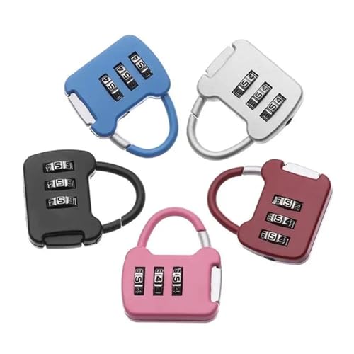 Vorhängeschlösser mit Code, Reisekoffer Vorhängeschloss Sicherheitswerkzeug 3-stelliges Zifferblatt Passwortschloss 1St(Pink) von HYQOUKLR