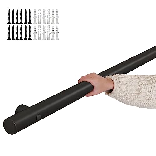 Wandmontage Unterstützung Treppengebänder, Haltegriff aus Edelstahl, schwarz, mehrere Größen, komplettes Set, Wandmontage, for drinnen und draußen(3.3ft/100cm) von HYQOUKLR