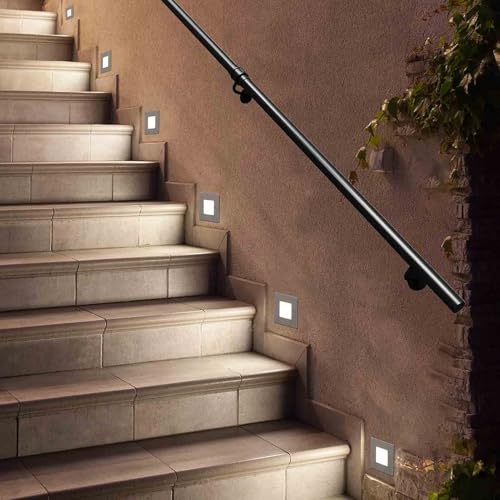 Wandmontage Unterstützung Treppengebänder, Haltegriffe for den Außenbereich, schwarz, zur Wandmontage, Treppenhandlauf, mehrere Größen(7ft/210cm) von HYQOUKLR