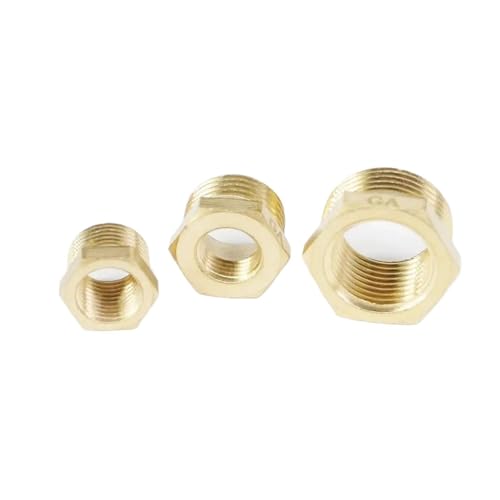 Weiblicher Messing Reducer Hex, 2 Stück Messing-Reduzieradapter weiblich-männlich for BSP- und metrische Gewinde Gas Luft Wasser Kraftstoff(Size 2) von HYQOUKLR