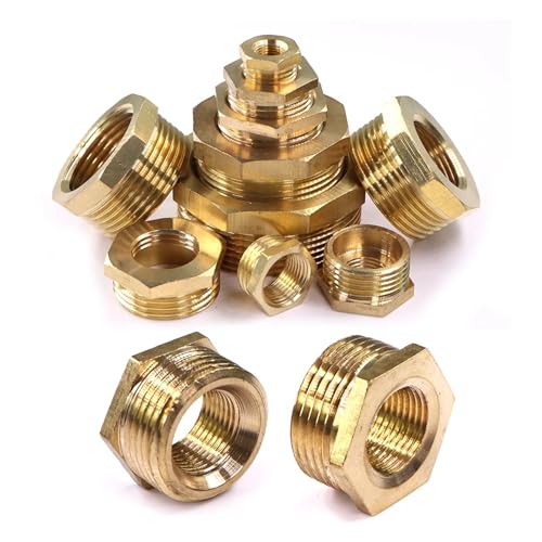 Weiblicher Messing Reducer Hex, Messingrohrverschraubungen, die Sechskantbuchse BSP-männlich-weibliches Gewindeadapter mehrere Größen reduzieren(1 to 1.2 Inch) von HYQOUKLR