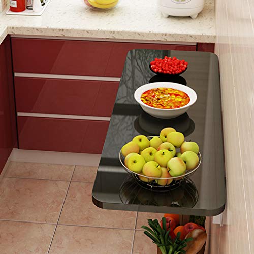 klappbarer wandtisch, wandmontierter Schreibtisch, An der Wand befestigter Klapptisch, Mehrfarbig, mehrere Größen, Tragkraft 60 kg/132 ​​lb(Black,90 * 30Cm/35 * 12In) von HYQOUKLR