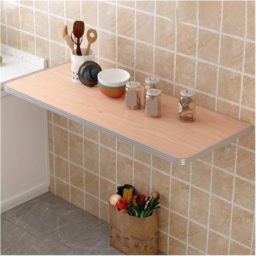 klappbarer wandtisch, wandmontierter Schreibtisch, An der Wand befestigter Klapptisch for kleine Räume, Mehrfarbig, mehrere Größen(Wood Grain,70 * 50Cm/28 * 20In) von HYQOUKLR