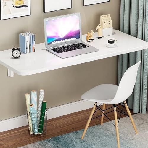 klappbarer wandtisch, wandmontierter Schreibtisch, Klappbarer Wandtisch aus Holz, Schreibtisch, Weiß, mehrere Größen(100 * 30Cm/39Inch*12Inch) von HYQOUKLR