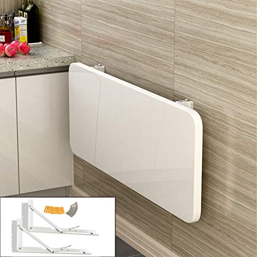 klappbarer wandtisch, wandmontierter Schreibtisch, Wandklapptisch, weiß, mehrere Größen, 60 kg, mit Regalhalterungen und Zubehör(80 * 30Cm/31.5 * 11.8In) von HYQOUKLR