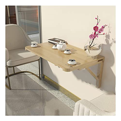 klappbarer wandtisch, wandmontierter Schreibtisch, Wandklapptisch aus Kiefernholz, mehrere Größen, Holzfarbe(80 * 50Cm) von HYQOUKLR