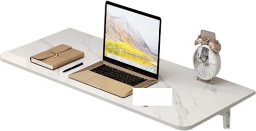 klappbarer wandtisch, wandmontierter Schreibtisch, Wandmontierte klappbare Werkbank, schwebender Tisch, hängender Schreibtisch, weiß, mehrere Größen(80 * 40Cm/31.5 * 12In) von HYQOUKLR