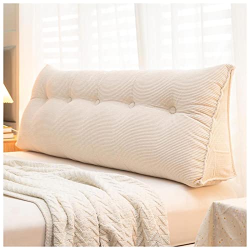 HYQW Dreieckiges Kopfteilkissen Lesekissen Keilkissen Rückenkissen Stützkissen Für Schlafzimmer Sofa Tatami,Beige-120CM von HYQW