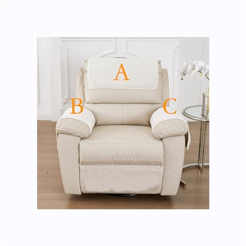 HYRAM Couch überwurf,Plüsch Superweich Sofaüberwurf，Armkappen, Für Sessel,Armlehnenschoner Für Sofa Kopfstützenbezug Für Möbelbezüge Weiche Abnehmbar Sesselbezüge (1 Seater(3pcs),Off-White) von HYRAM