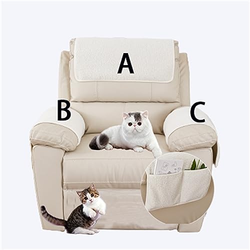 HYRAM Sesselschoner Sesselschutz Sesselüberwurf Armlehnenschoner Für Sofa Kopfstützenbezug Für Möbelbezüge, Couch überzug Anti-rutsch Sofaschutz,Ultra Weicher Sofaschoner (2 Personen (4er-Set),Beige) von HYRAM