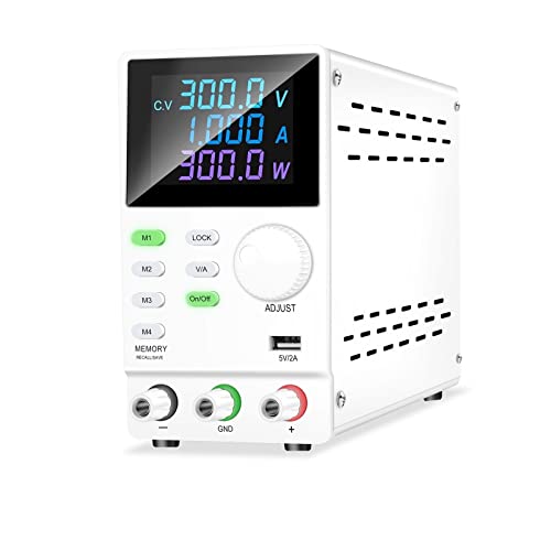 Labornetzteil DC Stromversorgungslabor programmierbarer Speicherfunktion Einstellbares Bank -Stromquellspannungsregler -Schalter Stromstabilisator mit hoher Präzision (Color : White, Size : 30V 10A von HYRAM