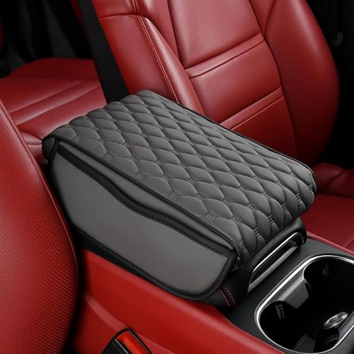 Mittelkonsole Auto Armlehnenschoner für KIA NIRO Hybrid 2016-2021, Leather Car Armrest Box Pad, Center Konsole Abdeckung Armlehne Matte Zubehör, Memory Foam,B von HYRAM