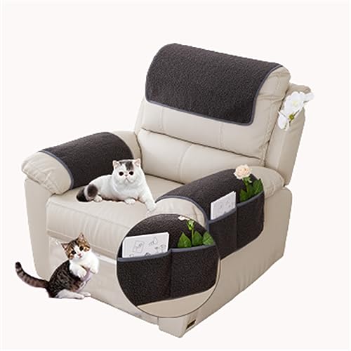Sesselschoner Sesselschutz Sesselüberwurf Armlehnenschoner Für Sofa Kopfstützenbezug Für Möbelbezüge, Couch überzug Anti-rutsch Sofaschutz,Ultra Weicher Sofaschoner (2 Personen (4er-Set),Dunkelgrau) von HYRAM