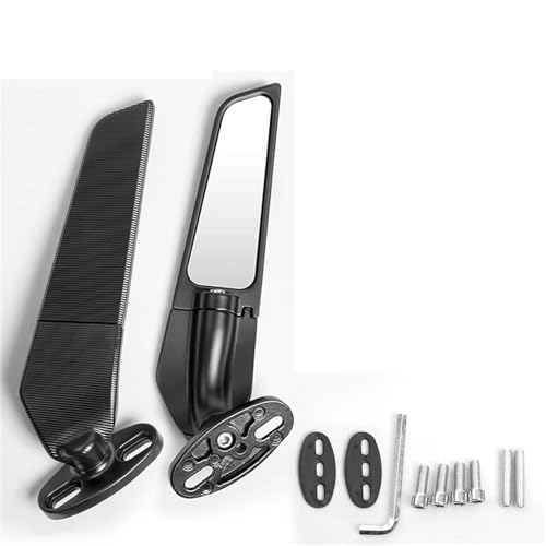 HYRHEV Motorrad Spiegel Modifizierte Wind Flügel Rotierenden Rückspiegel Moto Für Aprilia RSV1000 GPR250R APR250 RS125 RS250 RSV4 Motorrad Rückspiegel(L2) von HYRHEV