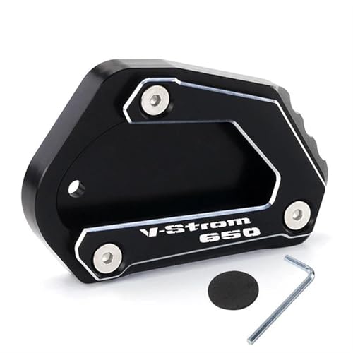 HYRHEV Motorrad-Stützplatte Seitenständer-Verlängerungspolster V-Strom 650/XT DL650 VSTROM650 XT DL 650 2004-2022 Stützplatte(V-Strom 650 Black1) von HYRHEV