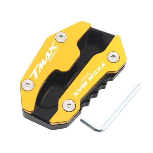 HYRHEV TMAX560 TECH MAX 2022 2023 2024 TMAX 560 Motorrad CNC Zubehör Seitenständer Vergrößerungsplatte Ständerverlängerung Stützplatte(Gold) von HYRHEV